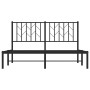 Estructura de cama con cabecero metal negro 140x200 cm de , Camas y somieres - Ref: Foro24-374438, Precio: 125,42 €, Descuent...