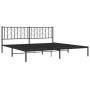 Estructura de cama con cabecero metal negro 200x200 cm de , Camas y somieres - Ref: Foro24-374444, Precio: 117,19 €, Descuent...