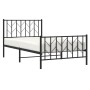 Estructura de cama con cabecero y estribo metal negro 100x200cm de , Camas y somieres - Ref: Foro24-374450, Precio: 85,47 €, ...