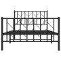 Estructura de cama con cabecero y estribo metal negro 100x200cm de , Camas y somieres - Ref: Foro24-374450, Precio: 85,47 €, ...