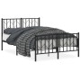 Estructura de cama con cabecero y pie metal negro 120x190 cm de , Camas y somieres - Ref: Foro24-374452, Precio: 95,01 €, Des...