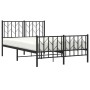 Estructura de cama con cabecero y pie metal negro 120x190 cm de , Camas y somieres - Ref: Foro24-374452, Precio: 95,01 €, Des...