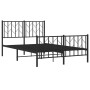 Estructura de cama con cabecero y pie metal negro 120x190 cm de , Camas y somieres - Ref: Foro24-374452, Precio: 95,01 €, Des...