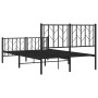 Estructura de cama con cabecero y pie metal negro 120x190 cm de , Camas y somieres - Ref: Foro24-374452, Precio: 95,01 €, Des...