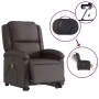 Sillón masaje eléctrico elevable cuero auténtico marrón oscuro de , Sillones - Ref: Foro24-3204275, Precio: 480,84 €, Descuen...