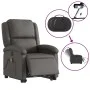 Sillón reclinable masaje eléctrico de pie cuero auténtico gris de , Sillones - Ref: Foro24-3204277, Precio: 451,94 €, Descuen...