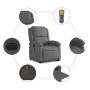 Sillón reclinable masaje eléctrico de pie cuero auténtico gris de , Sillones - Ref: Foro24-3204277, Precio: 448,34 €, Descuen...