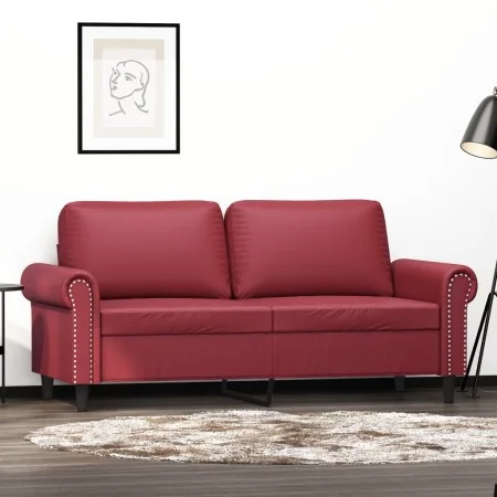 2-Sitzer-Sofa aus weinrotem Kunstleder, 140 cm von , Sofas - Ref: Foro24-359507, Preis: 224,31 €, Rabatt: %