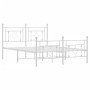Estructura cama metal cabecero y pie de cama blanco 140x190 cm de , Camas y somieres - Ref: Foro24-374406, Precio: 103,75 €, ...
