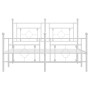 Estructura cama metal cabecero y pie de cama blanco 140x190 cm de , Camas y somieres - Ref: Foro24-374406, Precio: 103,75 €, ...