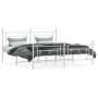Estructura cama metal con cabecero y estribo blanco 180x200 cm de , Camas y somieres - Ref: Foro24-374410, Precio: 141,91 €, ...