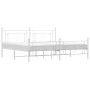 Estructura cama metal con cabecero y pie cama blanco 193x203 cm de , Camas y somieres - Ref: Foro24-374412, Precio: 135,85 €,...