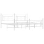 Estructura cama metal con cabecero y pie cama blanco 193x203 cm de , Camas y somieres - Ref: Foro24-374412, Precio: 135,85 €,...