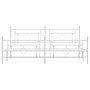 Estructura cama metal con cabecero y pie cama blanco 193x203 cm de , Camas y somieres - Ref: Foro24-374412, Precio: 135,85 €,...