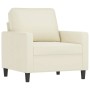 Sillón de terciopelo color crema 60 cm de , Sofás - Ref: Foro24-359187, Precio: 182,33 €, Descuento: %