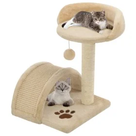 Rascador para gatos con poste de sisal 40 cm beige y marrón de vidaXL, Mobiliario para gatos - Ref: Foro24-170544, Precio: 37...