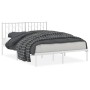 Estructura de cama de metal con cabecero blanca 140x190 cm de , Camas y somieres - Ref: Foro24-374486, Precio: 105,98 €, Desc...
