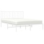 Estructura de cama de metal con cabecero blanca 140x190 cm de , Camas y somieres - Ref: Foro24-374486, Precio: 105,98 €, Desc...