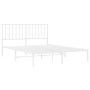 Estructura de cama de metal con cabecero blanca 140x190 cm de , Camas y somieres - Ref: Foro24-374486, Precio: 105,98 €, Desc...