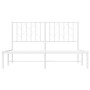 Estructura de cama de metal con cabecero blanca 140x190 cm de , Camas y somieres - Ref: Foro24-374486, Precio: 105,98 €, Desc...