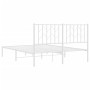 Estructura de cama de metal con cabecero blanca 140x190 cm de , Camas y somieres - Ref: Foro24-374486, Precio: 105,98 €, Desc...