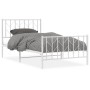 Estructura cama metal con cabecero y pie cama blanca 100x200 cm de , Camas y somieres - Ref: Foro24-374499, Precio: 77,26 €, ...