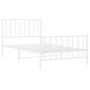 Estructura cama metal con cabecero y pie cama blanca 100x200 cm de , Camas y somieres - Ref: Foro24-374499, Precio: 77,26 €, ...