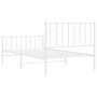 Estructura cama metal con cabecero y pie cama blanca 100x200 cm de , Camas y somieres - Ref: Foro24-374499, Precio: 77,26 €, ...