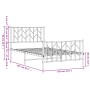 Estructura cama metal con cabecero y pie cama blanca 100x200 cm de , Camas y somieres - Ref: Foro24-374499, Precio: 77,26 €, ...