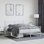 Estructura cama metal con cabecero y estribo blanco 135x190 cm de , Camas y somieres - Ref: Foro24-374503, Precio: 96,04 €, D...