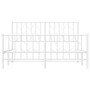 Estructura cama metal con cabecero y estribo blanco 135x190 cm de , Camas y somieres - Ref: Foro24-374503, Precio: 96,04 €, D...