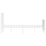 Estructura cama metal con cabecero y estribo blanco 135x190 cm de , Camas y somieres - Ref: Foro24-374503, Precio: 96,04 €, D...