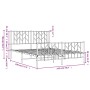 Estructura cama metal con cabecero y estribo blanco 135x190 cm de , Camas y somieres - Ref: Foro24-374503, Precio: 96,04 €, D...