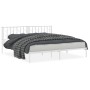 Estructura de cama de metal con cabecero blanco 193x203 cm de , Camas y somieres - Ref: Foro24-374492, Precio: 105,11 €, Desc...