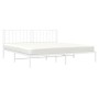 Estructura de cama de metal con cabecero blanco 193x203 cm de , Camas y somieres - Ref: Foro24-374492, Precio: 105,11 €, Desc...