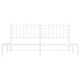 Estructura de cama de metal con cabecero blanco 193x203 cm de , Camas y somieres - Ref: Foro24-374492, Precio: 105,11 €, Desc...
