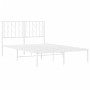 Estructura de cama de metal con cabecero blanca 120x200 cm de , Camas y somieres - Ref: Foro24-374484, Precio: 87,91 €, Descu...