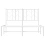 Estructura de cama de metal con cabecero blanca 120x200 cm de , Camas y somieres - Ref: Foro24-374484, Precio: 87,91 €, Descu...