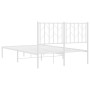 Estructura de cama de metal con cabecero blanca 120x200 cm de , Camas y somieres - Ref: Foro24-374484, Precio: 87,91 €, Descu...