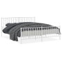 Estructura cama metal con cabecero y estribo blanco 180x200 cm de , Camas y somieres - Ref: Foro24-374508, Precio: 142,86 €, ...