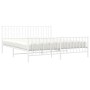 Estructura cama metal con cabecero y estribo blanco 180x200 cm de , Camas y somieres - Ref: Foro24-374508, Precio: 142,86 €, ...