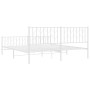 Estructura cama metal con cabecero y estribo blanco 180x200 cm de , Camas y somieres - Ref: Foro24-374508, Precio: 142,86 €, ...