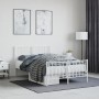 Estructura cama metal con cabecero y estribo blanco 120x190 cm de , Camas y somieres - Ref: Foro24-374501, Precio: 93,35 €, D...