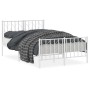 Estructura cama metal con cabecero y estribo blanco 120x190 cm de , Camas y somieres - Ref: Foro24-374501, Precio: 93,35 €, D...