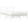 Estructura cama metal con cabecero y estribo blanco 120x190 cm de , Camas y somieres - Ref: Foro24-374501, Precio: 93,35 €, D...