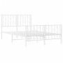 Estructura cama metal con cabecero y estribo blanco 120x190 cm de , Camas y somieres - Ref: Foro24-374501, Precio: 93,35 €, D...