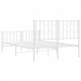 Estructura cama metal con cabecero y estribo blanco 120x190 cm de , Camas y somieres - Ref: Foro24-374501, Precio: 93,35 €, D...