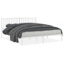 Estructura de cama de metal con cabecero blanco 180x200 cm de , Camas y somieres - Ref: Foro24-374490, Precio: 106,24 €, Desc...