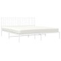 Estructura de cama de metal con cabecero blanco 180x200 cm de , Camas y somieres - Ref: Foro24-374490, Precio: 106,24 €, Desc...