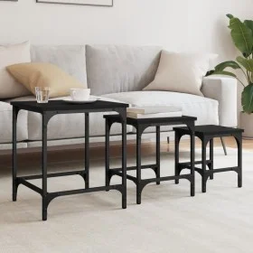 Stackable coffee tables 3 pieces black engineered wood by , Coffee table - Ref: Foro24-838933, Price: 39,94 €, Discount: %